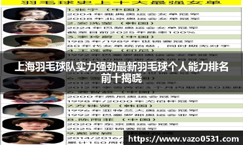 上海羽毛球队实力强劲最新羽毛球个人能力排名前十揭晓